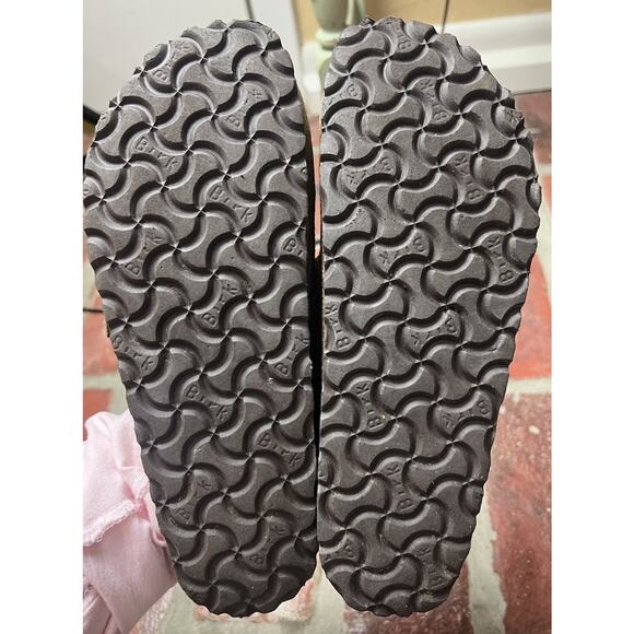 Birkenstock Buckley Suede Tan Clogs Moccasin Buckle Size 38 Narrow - Picture 12 of 14